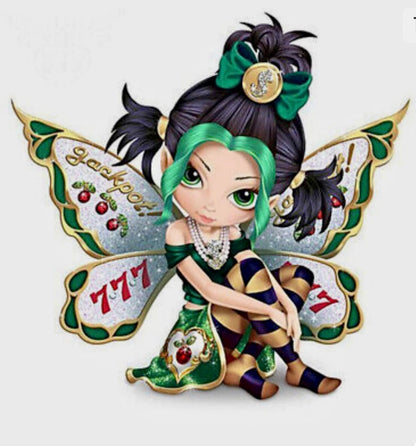 Strangeling Fairy Butterfly Big Jackpot Slots Diamond Painting 12 x 12 or 16 x 16 Inch Paint by Number Kit