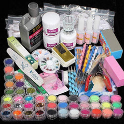 AOBBIY Acrylic Nail Kit With Everything, Professional Manicure Acrylic Nail Kit, For Professional and Home Use. Including Acrylic Nail Powder, Liquid Brush, Glitter, Clipper, Nail Art Tools Kit.