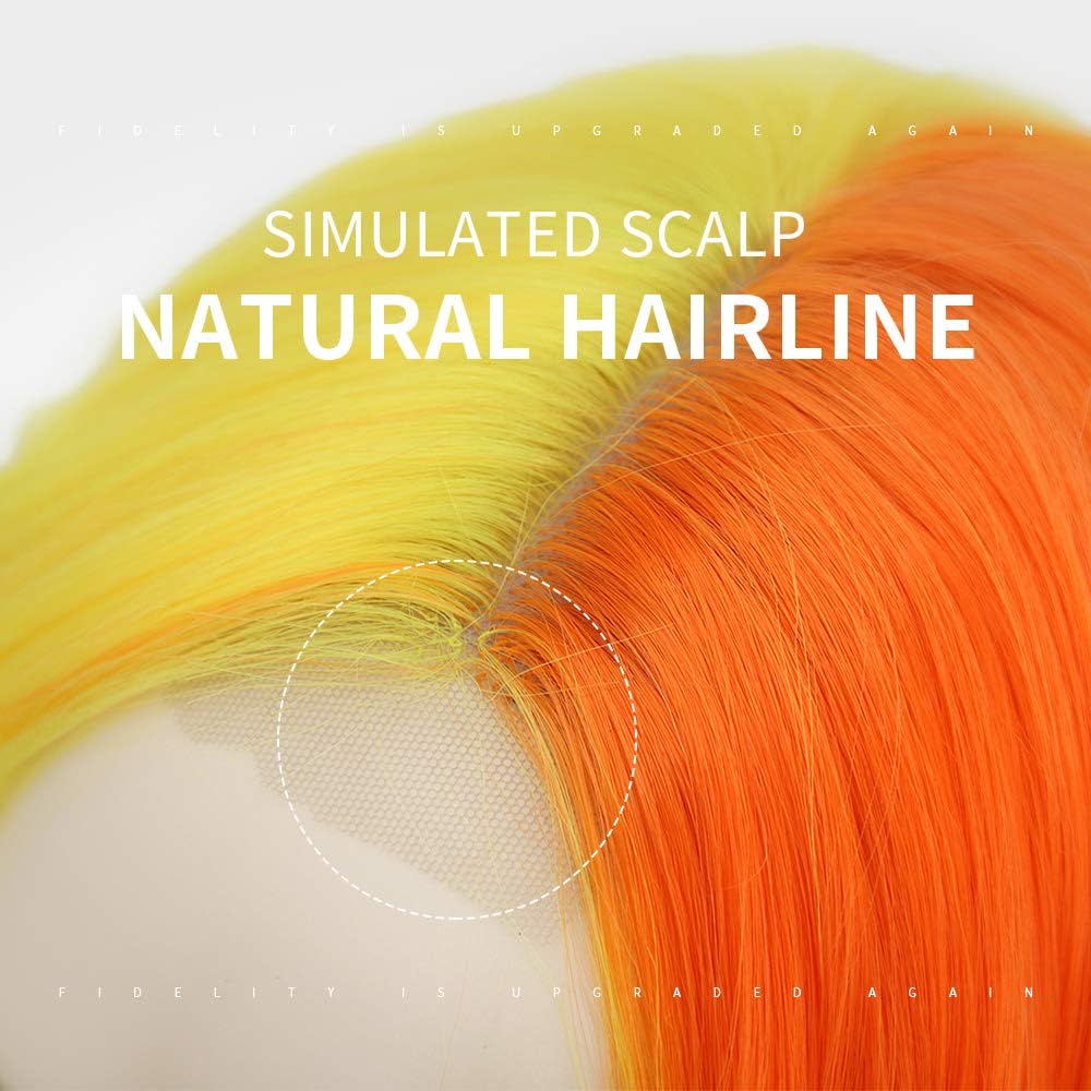 Middle Part Synthetic Shoulder Length 14 Inch Colorful Heat Resistant Fiber Wig