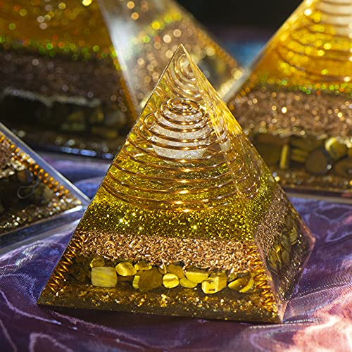 Orgone Pyramid Handmade,Crystal Seven Chakra, Positive Energy Generator Blanacing, Spiritual Balance Crystals Stones,Healing Crystal for Meditation Calmness Yoga Reiki,for Home Office