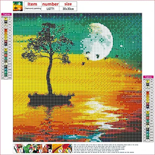 12 Pack DIY 5D Diamond Painting Kit,Diamond Painting Kits for Adults,Full Drill Diamond Art Paint by Numbers Star Moon Diamonds Gem Art Drill with Diamond Tool Sets 12" x 12"