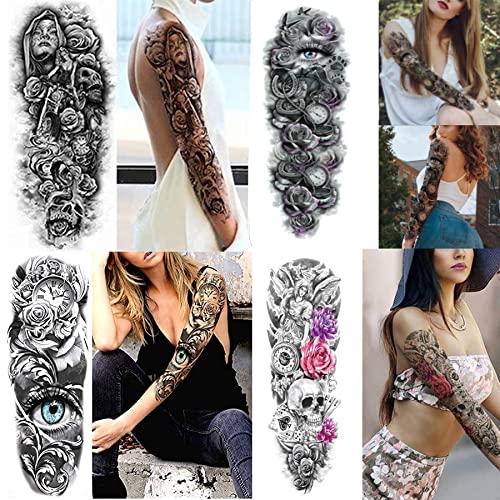 Temporary Tattoo Sleeves fake tattoos that look real and last long 12 Sheets