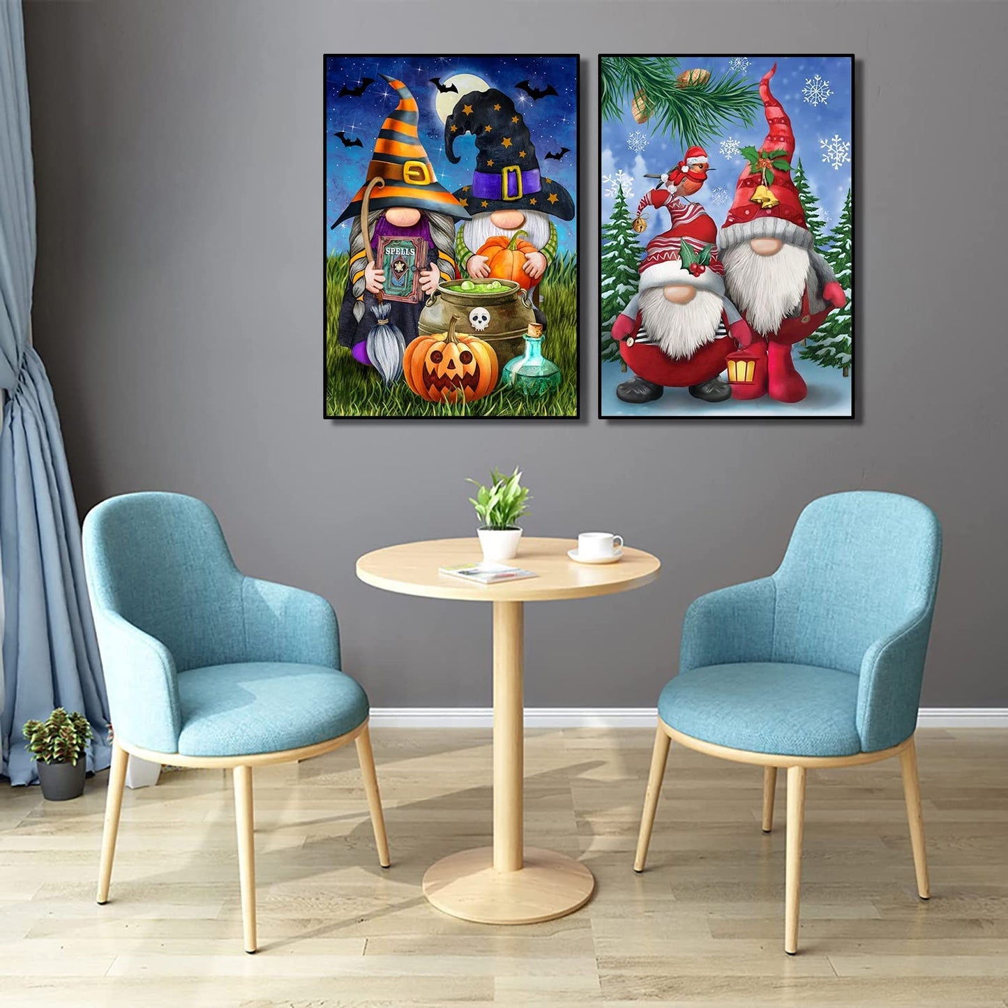 9 Pack Gnome Diamond Art Kits for Adults, DIY 5D Round Full Drill Crafts Diamond dotz Home Wall Decor Gifts (12x16inch)