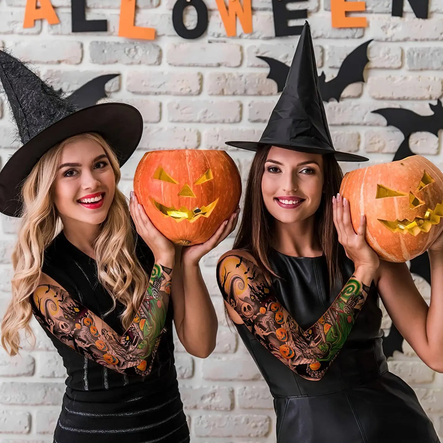 Nightmare Before Christmas Jack Skellington Large Full Arm Temporary Tattoo Fake Body Art Arm Tattoo