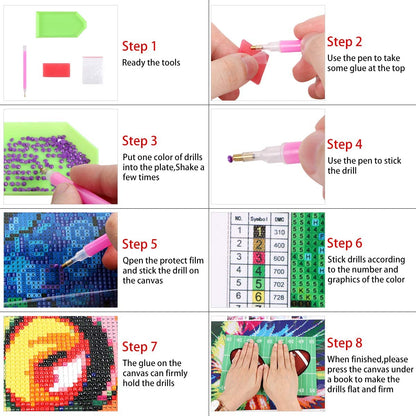 4 Pack 5D Full Drill Diamond Painting Kit, KISSBUTY DIY Star Fighter Diamond Rhinestone Painting Kits for Adults Beginner Animation Diamond Arts Craft Decor, 13.8 X 9.8 Inch