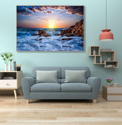 5D Lake Diamond Painting , Diamond Painting Moon Kits for Adults，DIY Full Drill Crystal Rhinestone Arts and Crafts, Gem Art Paints with Diamond Home Wall Decor 27.5 X 15.7inch