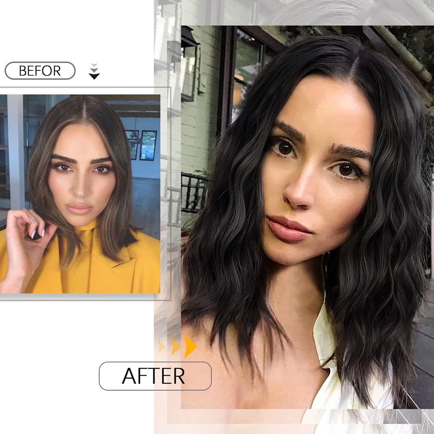 Middle Part Synthetic Shoulder Length 14 Inch Colorful Heat Resistant Fiber Wig