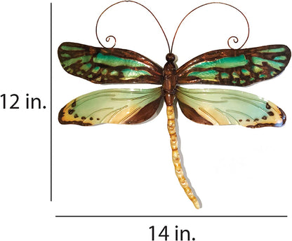 Dragonfly Wall Decor Peacock 14 Inches Length x 1 Inch Width x 12 Inches Height