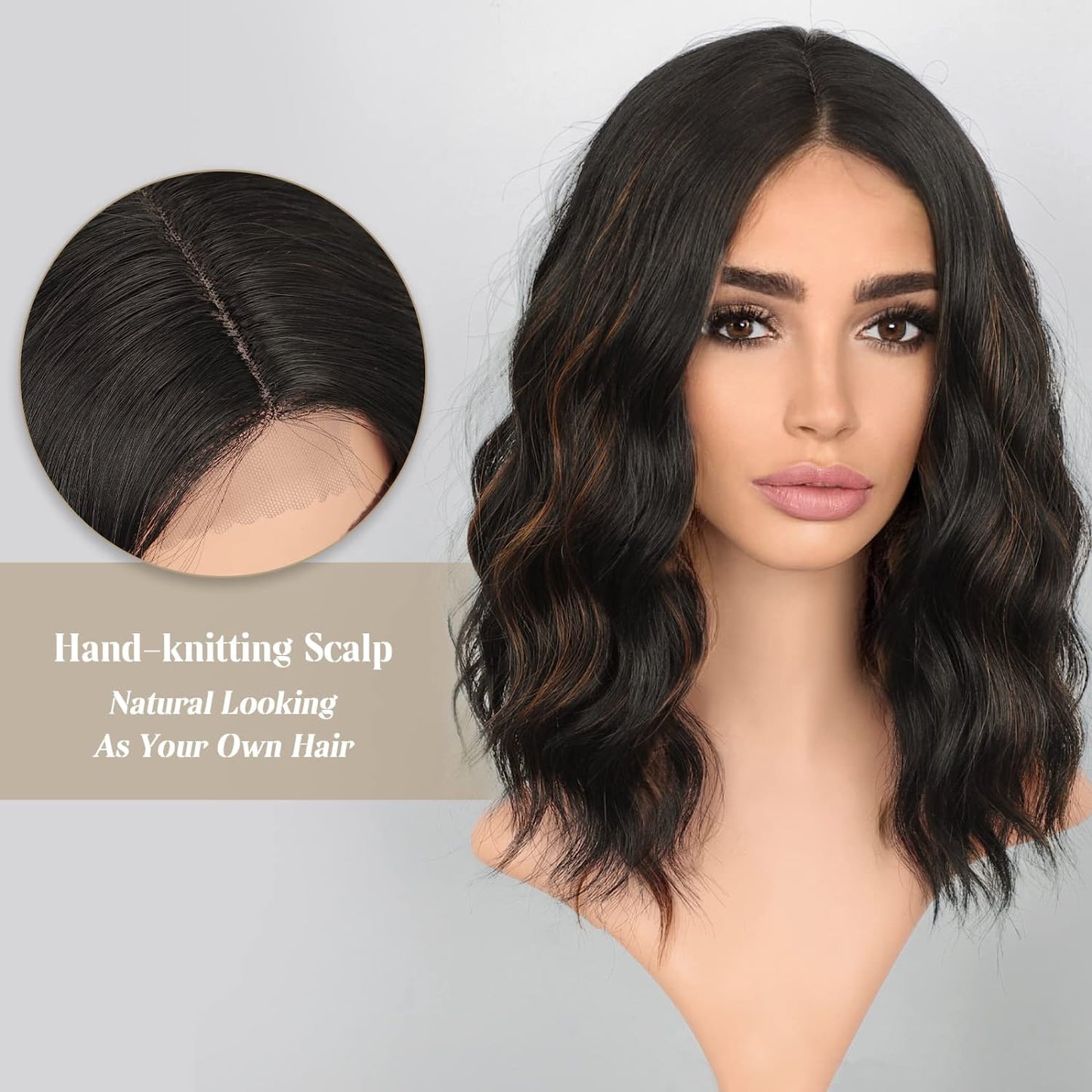 Middle Part Synthetic Shoulder Length 14 Inch Colorful Heat Resistant Fiber Wig