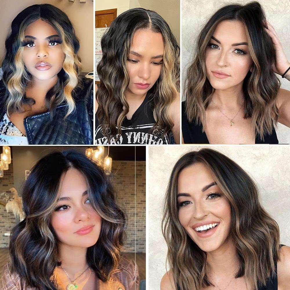 Middle Part Synthetic Shoulder Length 14 Inch Colorful Heat Resistant Fiber Wig