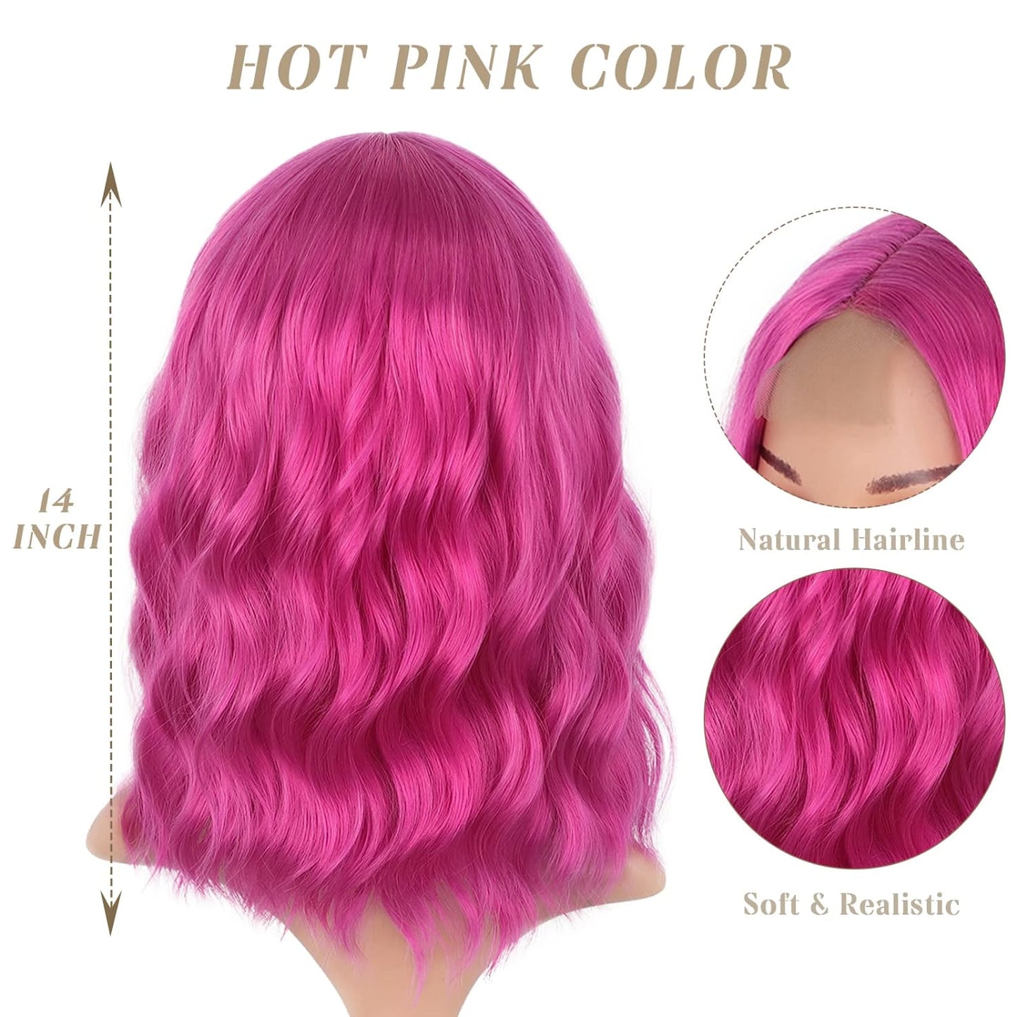 Middle Part Synthetic Shoulder Length 14 Inch Colorful Heat Resistant Fiber Wig