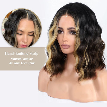 Middle Part Synthetic Shoulder Length 14 Inch Colorful Heat Resistant Fiber Wig