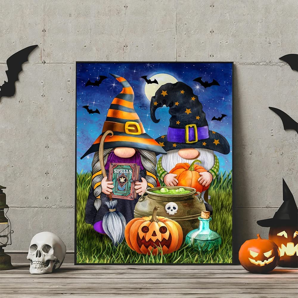 9 Pack Gnome Diamond Art Kits for Adults, DIY 5D Round Full Drill Crafts Diamond dotz Home Wall Decor Gifts (12x16inch)