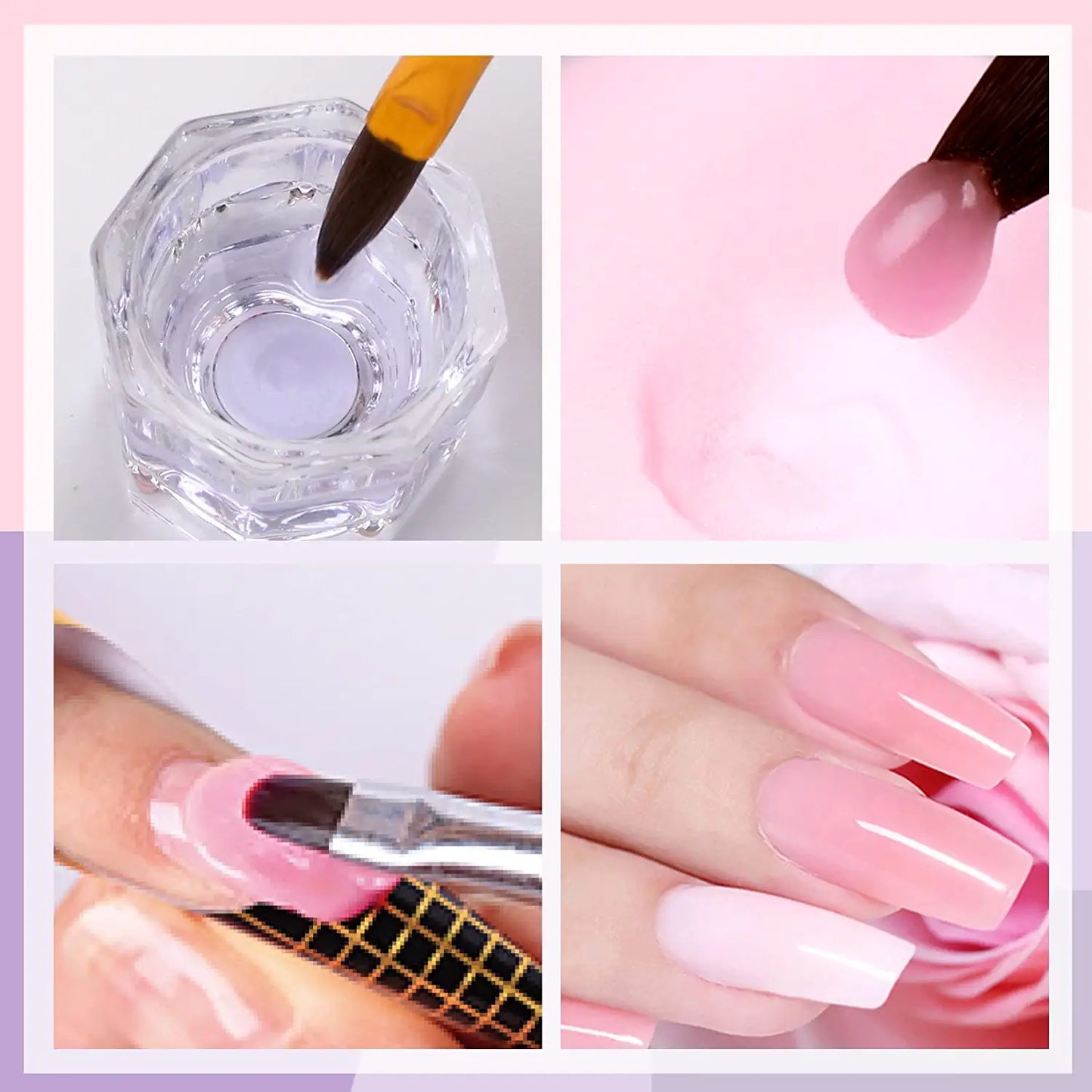 Acrylic Nail Kit - Glitter Acrylic Powder Set with Everything Professional Acrylic Nail Powder Set for Nails Supplies Acrylic Brushes Nail Tips Nail Art Decoration Tools DIY Nail Extension Kit for Starter
