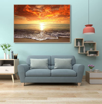 5D Lake Diamond Painting , Diamond Painting Moon Kits for Adults，DIY Full Drill Crystal Rhinestone Arts and Crafts, Gem Art Paints with Diamond Home Wall Decor 27.5 X 15.7inch