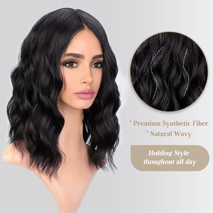 Middle Part Synthetic Shoulder Length 14 Inch Colorful Heat Resistant Fiber Wig