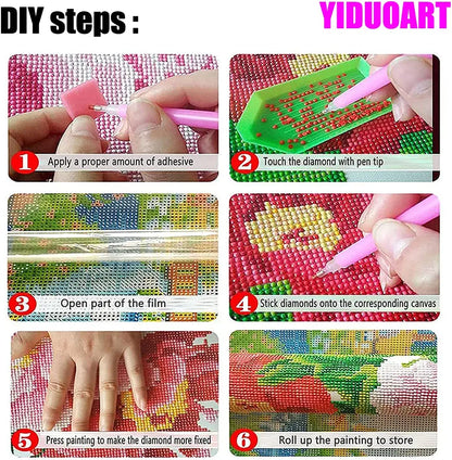 Stitch Diamond Painting Kits for Adults and Kids Canvas size : 12 x 16 inch 5D DIY Diamond Art Kits Round Full Drill Paint with Diamonds Crystal Rhinestone Cross Stitch