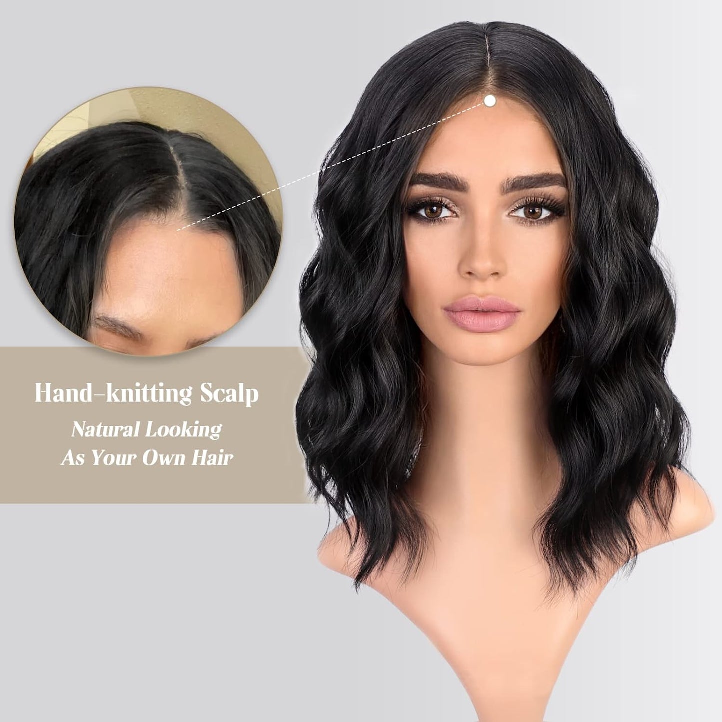 Middle Part Synthetic Shoulder Length 14 Inch Colorful Heat Resistant Fiber Wig