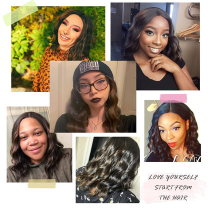 Middle Part Synthetic Shoulder Length 14 Inch Colorful Heat Resistant Fiber Wig