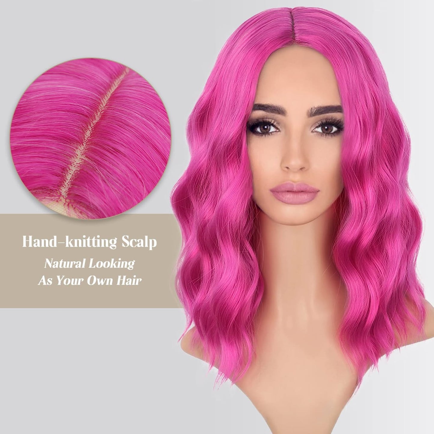 Middle Part Synthetic Shoulder Length 14 Inch Colorful Heat Resistant Fiber Wig