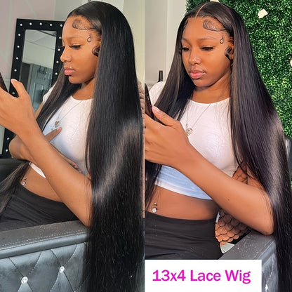 Brazilian Long Straight Human Hair Wigs 13x4 Lace Front Wig For Women Real Hair Frontal Closure Wig Pre Plucked 13-32 Inches