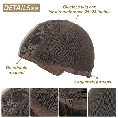 Middle Part Synthetic Shoulder Length 14 Inch Colorful Heat Resistant Fiber Wig