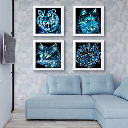 4 Pack Diamond Art Painting 5D Diamond Art Kits for Adults Full Drill Diamond DIY Painting by Numbers for Beginner for Home Decoration and Room Wall Decor（12 x 12 inch