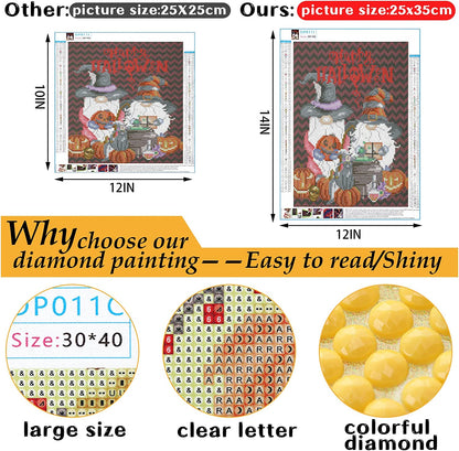 12 Pieces DIY Diamond Art Kits 5D Gnome Diamond Painting Kits for Adults Diamond Dots Paintings for Kid Parents Children Beginners, 12 x 16 Inch