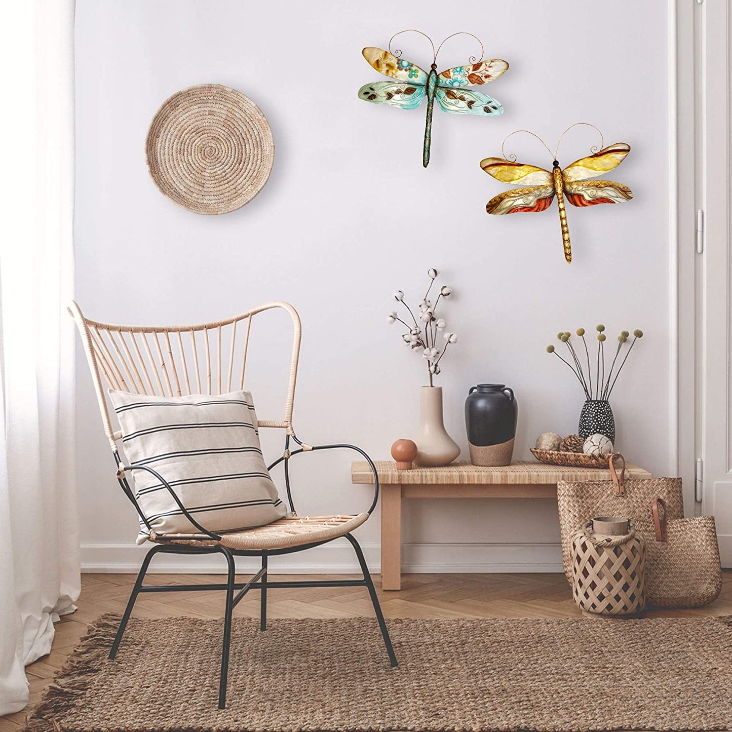 Dragonfly Wall Decor Peacock 14 Inches Length x 1 Inch Width x 12 Inches Height