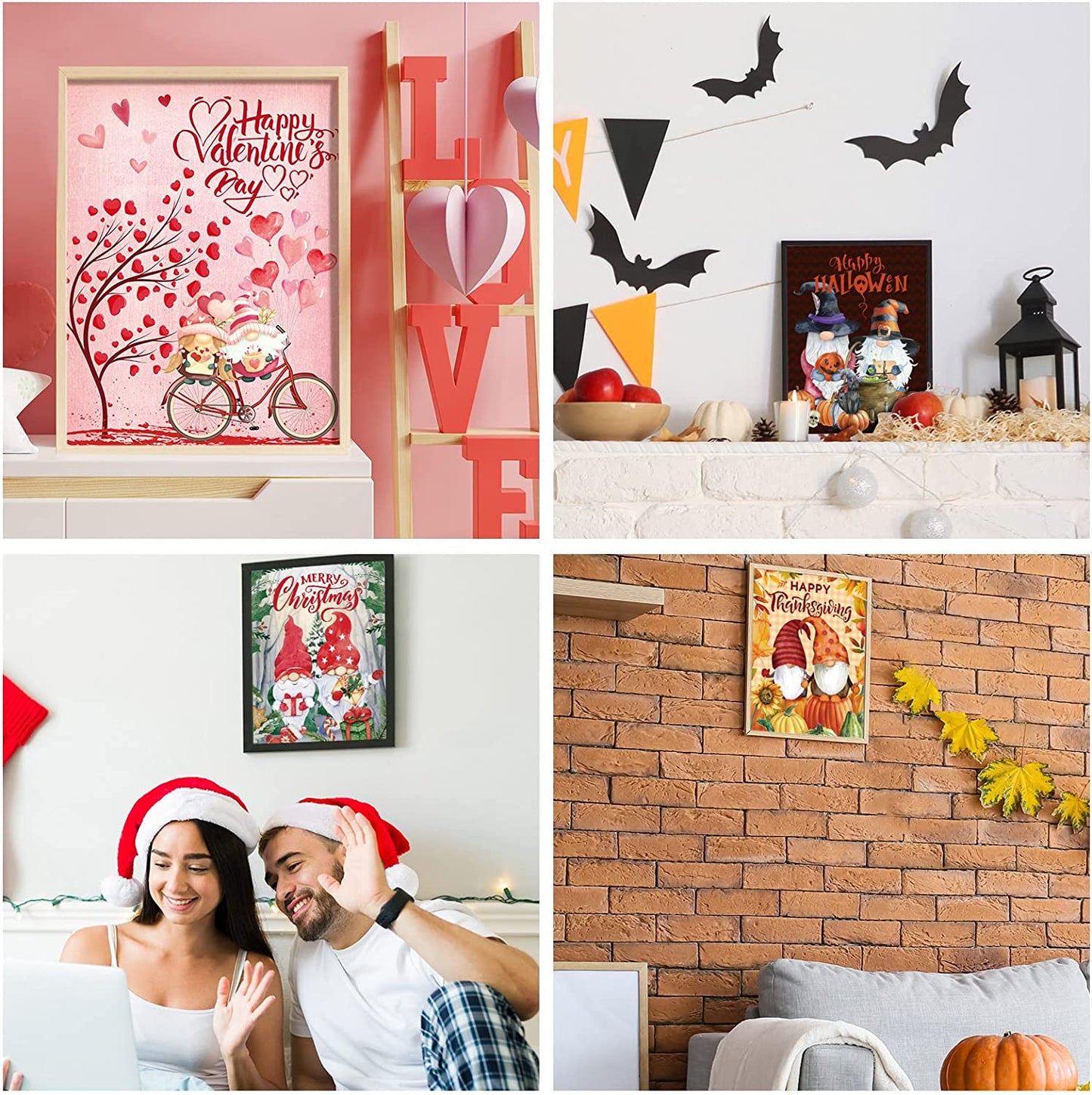 12 Pieces DIY Diamond Art Kits 5D Gnome Diamond Painting Kits for Adults Diamond Dots Paintings for Kid Parents Children Beginners, 12 x 16 Inch