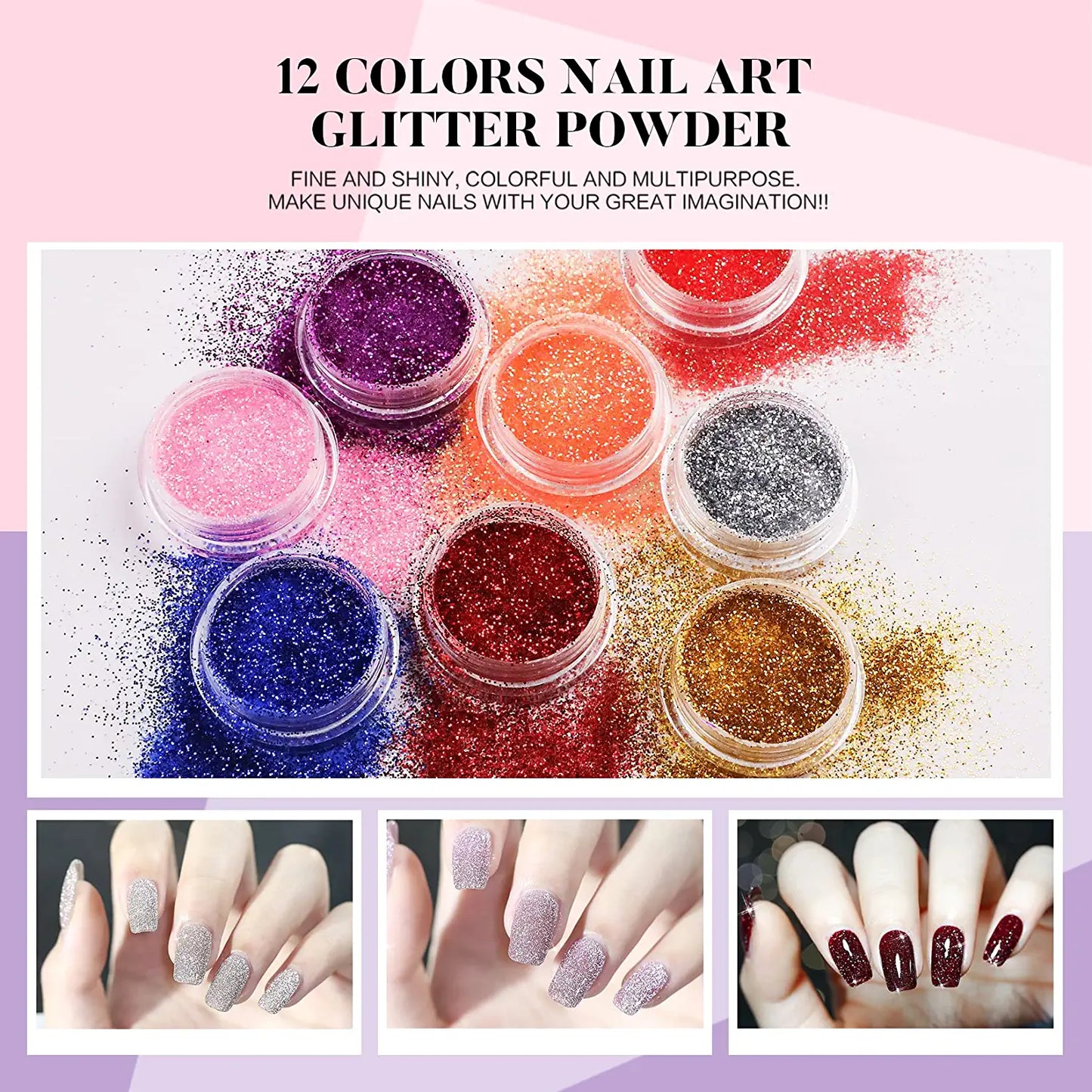 Acrylic Nail Kit - Glitter Acrylic Powder Set with Everything Professional Acrylic Nail Powder Set for Nails Supplies Acrylic Brushes Nail Tips Nail Art Decoration Tools DIY Nail Extension Kit for Starter