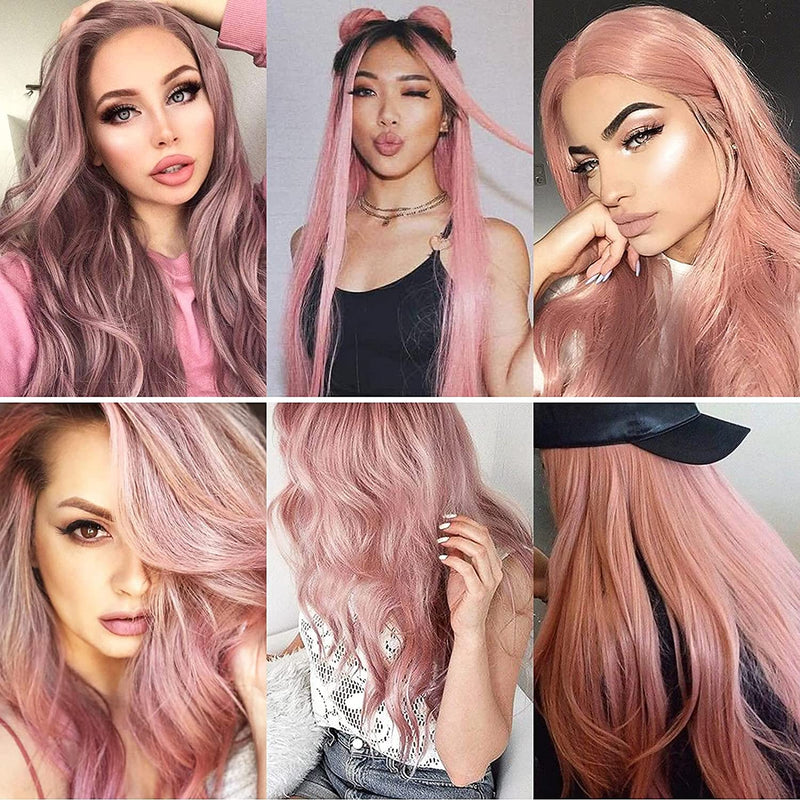 Princess Party Highlights Clip in 9 Piece Smoke Pink Hair Extensions