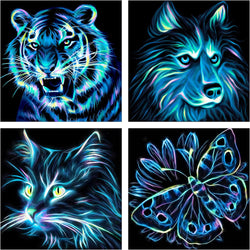 4 Pack Diamond Art Painting 5D Diamond Art Kits for Adults Full Drill Diamond DIY Painting by Numbers for Beginner for Home Decoration and Room Wall Decor（12 x 12 inch