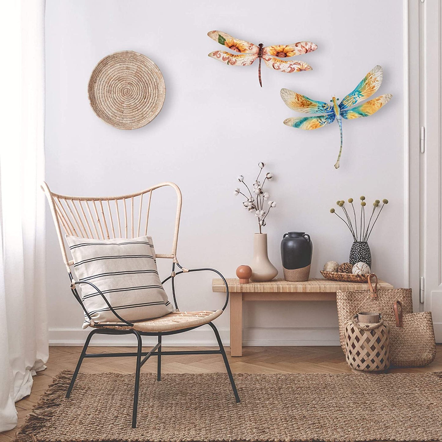 Dragonfly Wall Decor Peacock 14 Inches Length x 1 Inch Width x 12 Inches Height