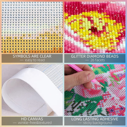 Cskunxia 12 Zodiac Diamond Painting Kits for Adults Diamond Dots Round Full Drill Diamond Art Painting for Crystal Home Wall Decor Gift (12 x 12 Inch)