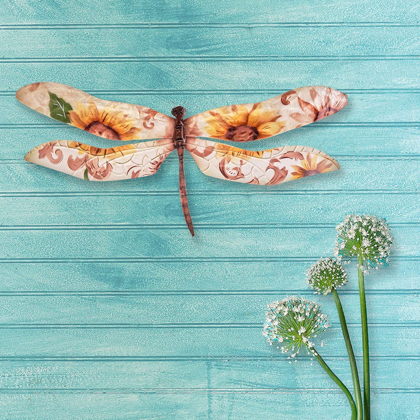 Dragonfly Wall Decor Peacock 14 Inches Length x 1 Inch Width x 12 Inches Height