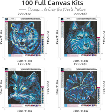 4 Pack Diamond Art Painting 5D Diamond Art Kits for Adults Full Drill Diamond DIY Painting by Numbers for Beginner for Home Decoration and Room Wall Decor（12 x 12 inch