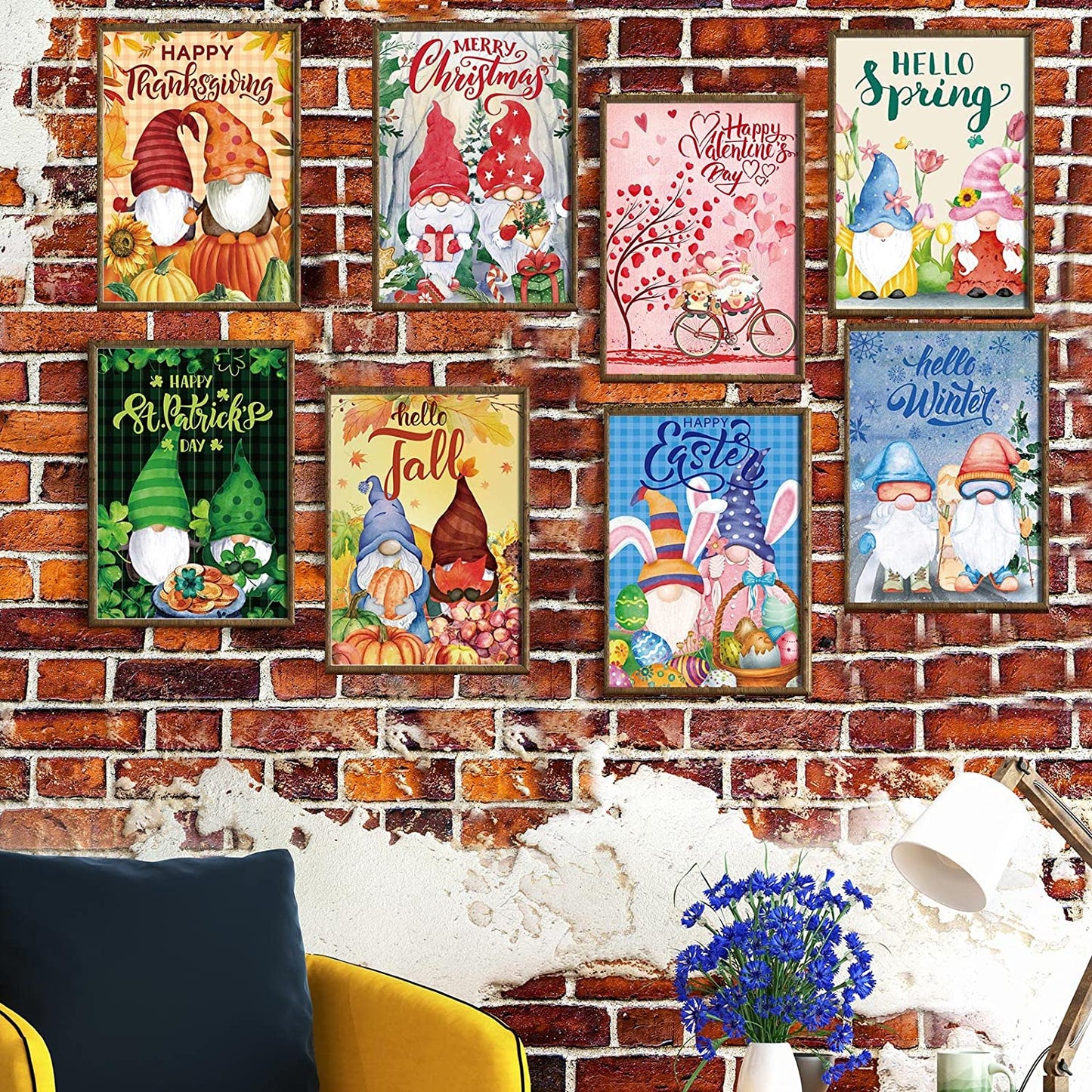 12 Pieces DIY Diamond Art Kits 5D Gnome Diamond Painting Kits for Adults Diamond Dots Paintings for Kid Parents Children Beginners, 12 x 16 Inch