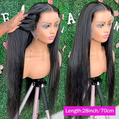 Brazilian Long Straight Human Hair Wigs 13x4 Lace Front Wig For Women Real Hair Frontal Closure Wig Pre Plucked 13-32 Inches