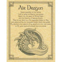 Air Dragon Spirit Animal Prayer Parchment Paper Poster Perfect Size For Framing and Gift Giving 8 1/2 x 11" Parchment Posters Altar Supplies