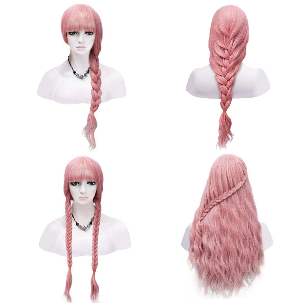 Trendy Wigs Gorgeous Fashion Goddess Pink Wig with Bangs