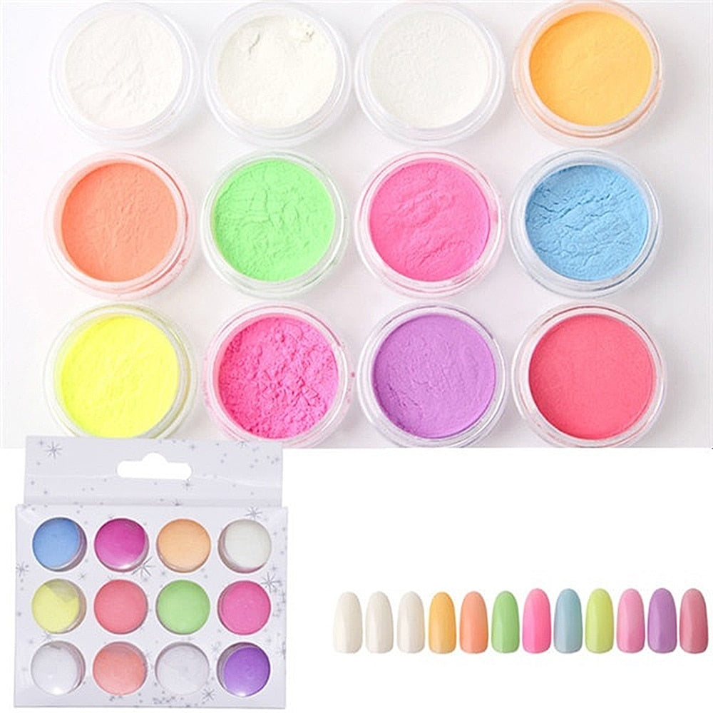 Glow In Dark Nail Pigment Powder Luminous Nail Art Decorations