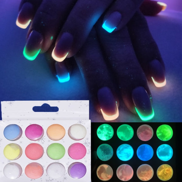 Glow In Dark Nail Pigment Powder Luminous Nail Art Decorations