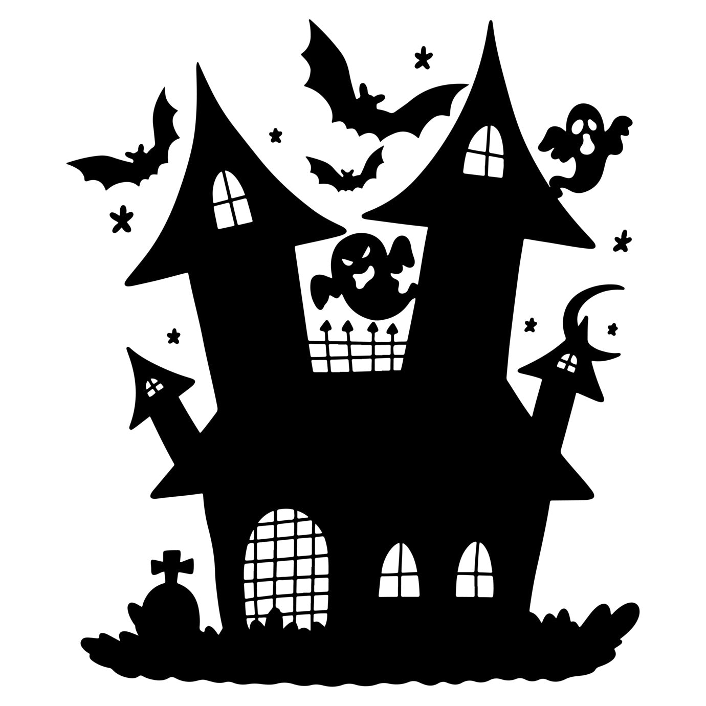 Haunted House Halloween SVG Cut Files and Print Files DIY Halloween Craft Instant Digital File Download