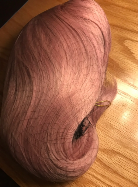 Natural Curly Dusty Rose Pink Wig With Bangs