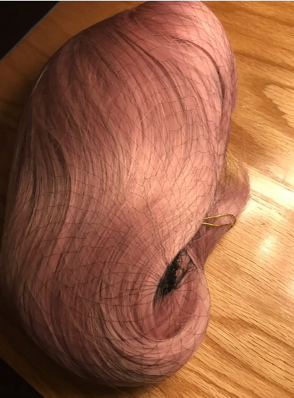 Natural Curly Dusty Rose Pink Wig With Bangs