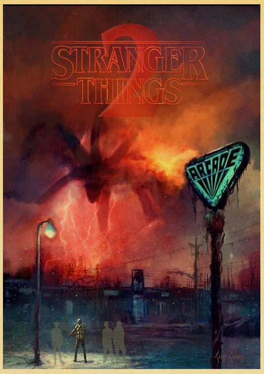 Stranger Things 2 season retro Poster Kraft Paper Bar Cafe Home Decor vintage Painting Wall Sticker