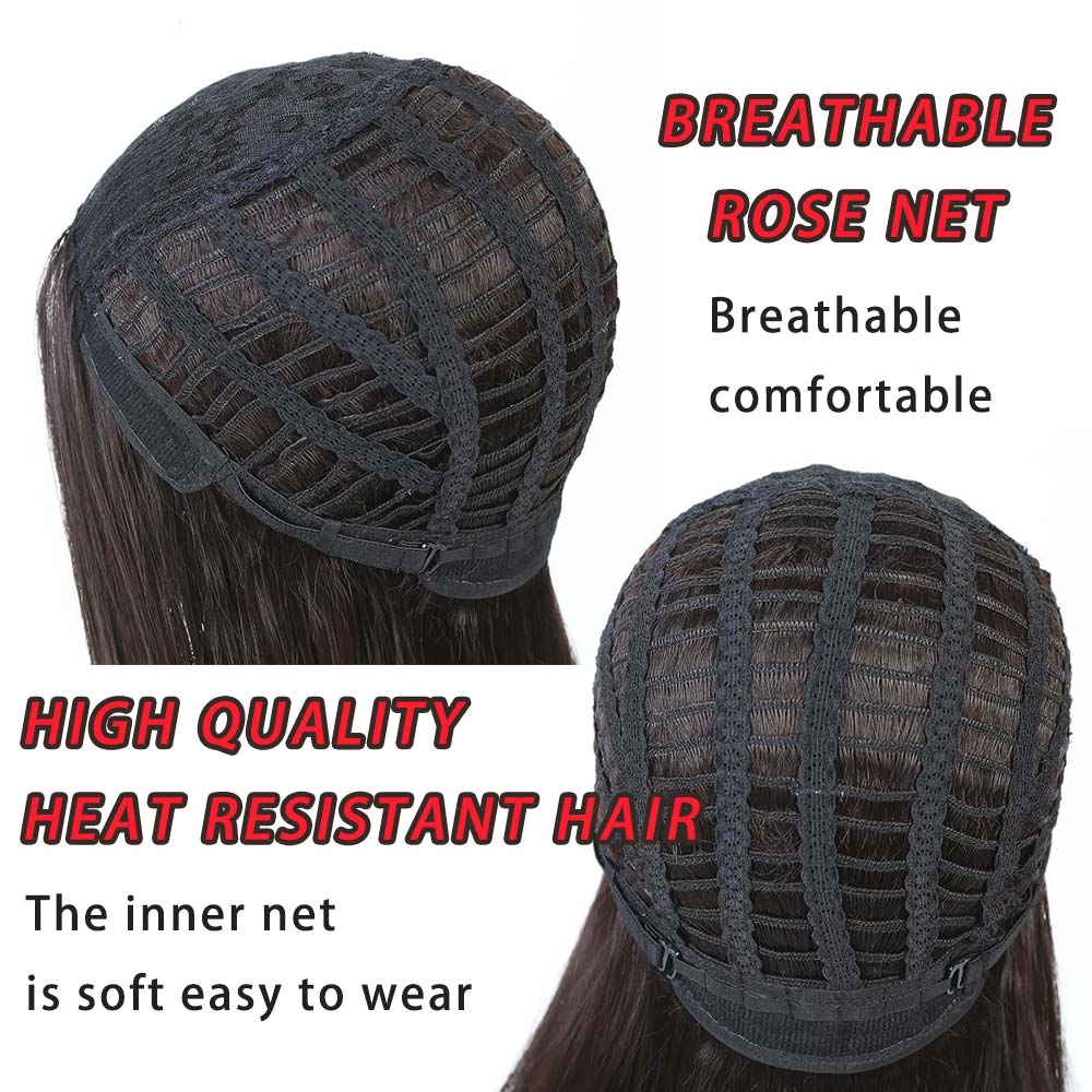 Ombre Long Straight High Temperature Fiber Hair Extension Synthetic Middle Part Wig