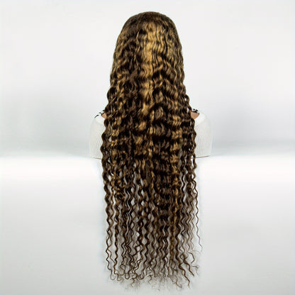 Gorgeous 180% Density 13x4 Lace Front Human Hair Wig - Transform Your Look with Honey Blonde Ombre Curls!