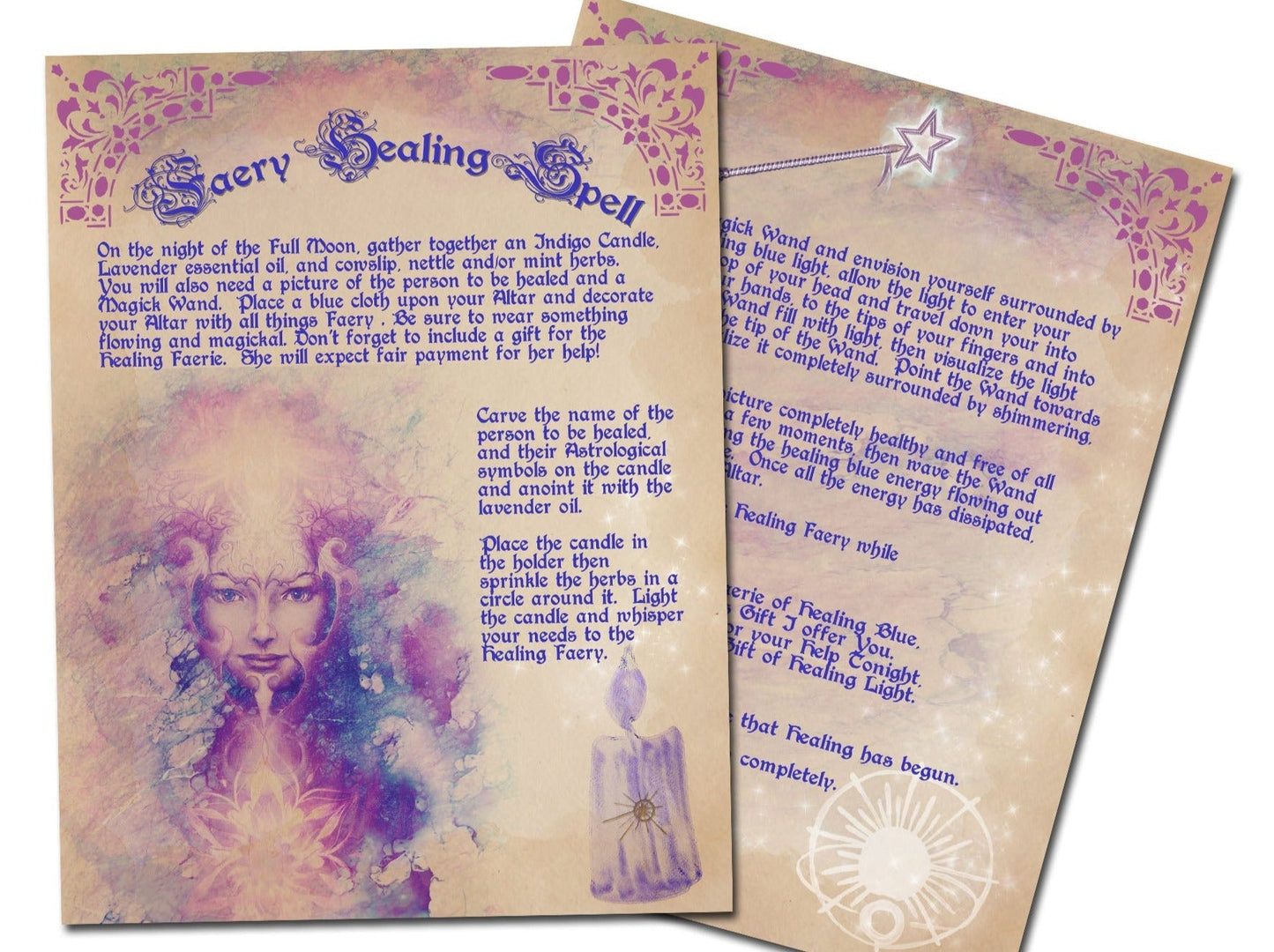 FAIRY HEALING SPELL Printable 2 Pages